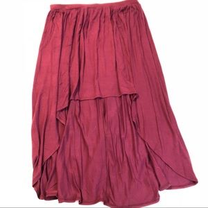 Burgundy High-Low Skirt